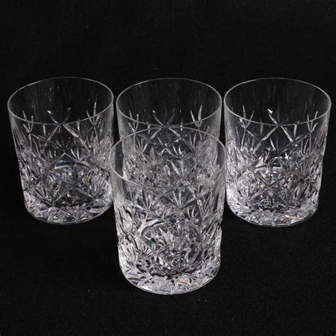 Tiffany And Co Sybil Crystal Double Old Fashioned Glasses Set Of 4