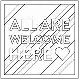 Coloring Sheet Welcome Color Rainbows sketch template