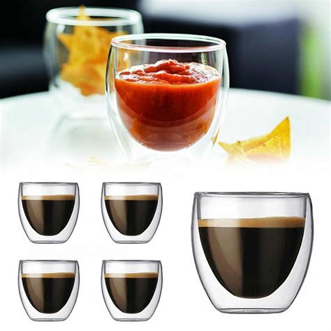 150 450ml glass coffee mug clear double wall insulated thermal tea cup
