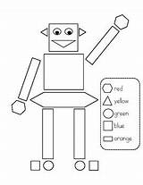 Robot Color Shape Robots Shapes 2d Robocraft Robotics Words Teachers sketch template
