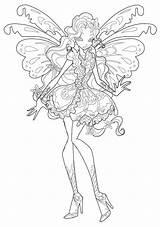 Winx Coloring Butterflix Pages Tynix Trix Layla sketch template