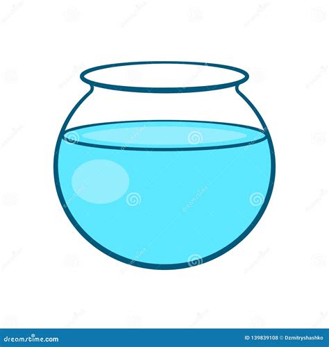 empty fish bowl icon stock vector illustration  single