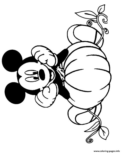 mickey mouse   pumpkin disney halloween coloring page printable
