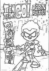 Coloring Titans Teen Robin Go Rules Cover Pages Wecoloringpage sketch template