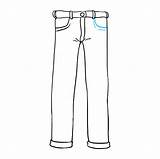 Jeans Draw Drawing Step Easy Outline Lines Easydrawingguides sketch template