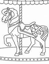 Coloring Pages Carnival Carousel Horse Ferris Wheel Horses Bumper Cars Color Printable Playing Getcolorings Tocolor sketch template