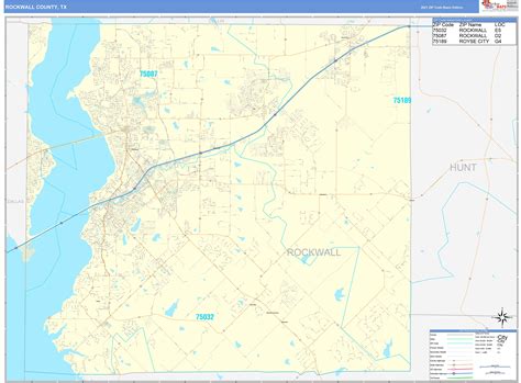 rockwall county tx zip code wall map basic style  marketmaps mapsales