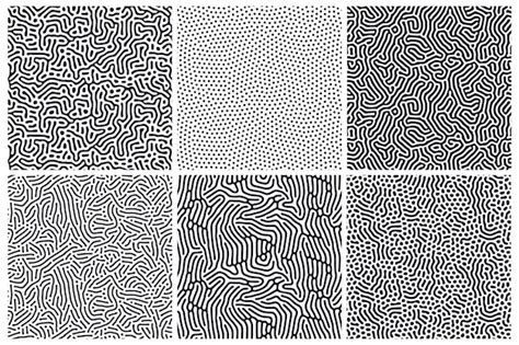 premium vector set  organic seamless patterns  rounded lines