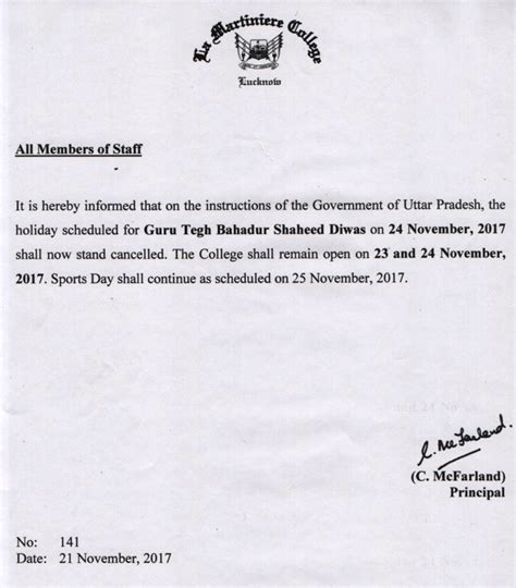 notice regarding cancellation of holiday notice regarding cancellation of holiday la