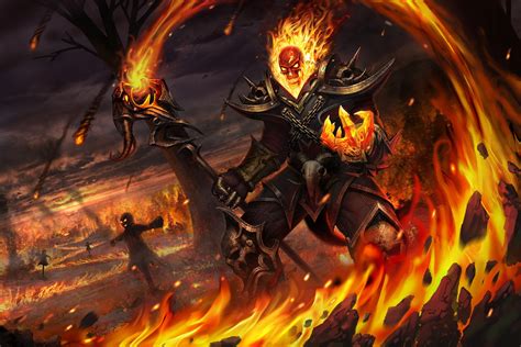 fantasy art artwork fire demon skull creature hd wallpaper