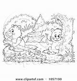 Beavers Coloring Outline Beaver Dam Illustration Clip Royalty Bannykh Alex Building Clipart Getdrawings Chewing Logs Carrying Tree Down Two sketch template
