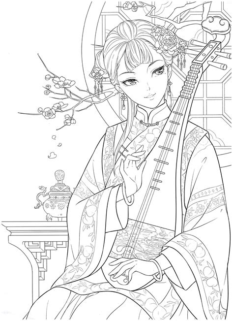 chinese girl coloring pages coloring pages