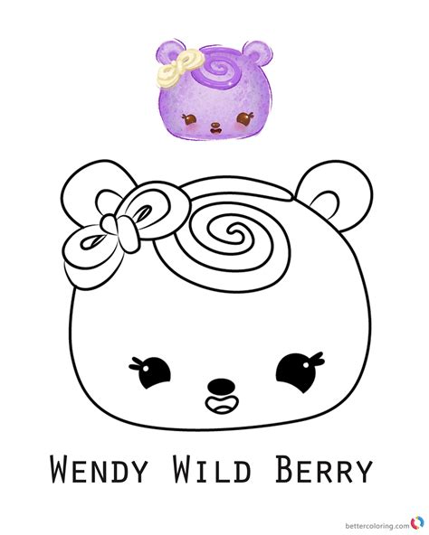 num noms coloring pages series  wendy wild berry  printable