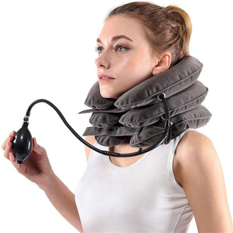 inflatable cervical neck traction device  instant neck pain relief