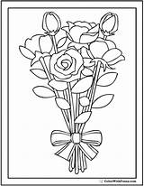 Coloring Rose Pages Bouquet Roses Printable Bush Pdf Ribbon Drawing Color Printables Striped Print Getdrawings Customize Getcolorings Colorwithfuzzy Kids sketch template