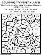 Rounding Color Number Edition Fall Grade Math Activities sketch template