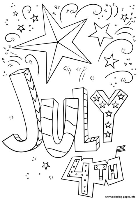 july  doodle coloring page printable