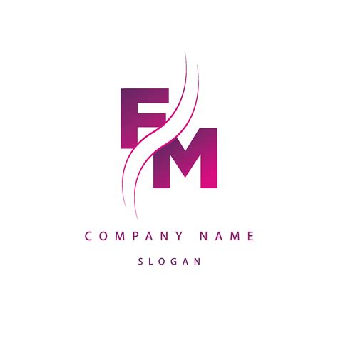 fm letter logo gradient fm monogram simple vector logo symbol