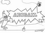 Coloring Michael Pages Print Spelling Names Color Abigail Name Getcolorings sketch template