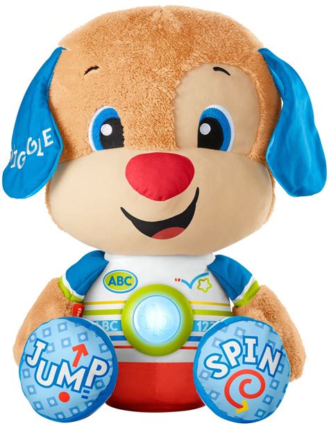 fisher price laugh learn  big puppy large musical plush toy  learning content