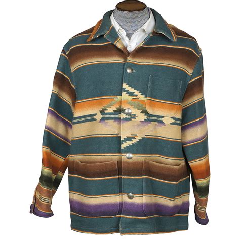 vintage ralph lauren southwestern coat serape indian blanket jacket usa mens