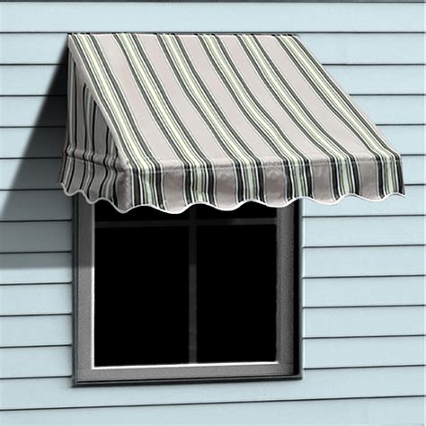 aleko window awning door canopy decorator xft shade multiple stripes green  ebay