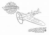 Colouring Spitfire sketch template