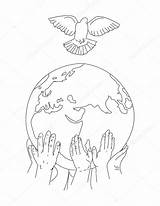 Earth Holding Hand Drawing Hands Globe Getdrawings sketch template