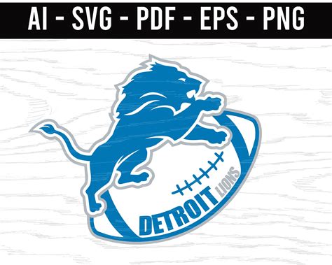 detroit lions ball svg png ai eps  nfl sports logo football etsy