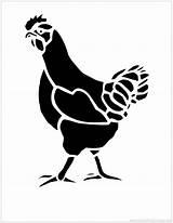 Stencils Stencil Chickens Pochoir Poule Schablonen Silhouette Roosters Coq Gallus Plotten Zapisano sketch template