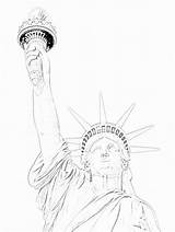 Liberty Statue Coloring Pages Drawing Kids Printable Pencil Outline Sketch Sheet Torch Color Print Clipart Template Cliparts Getdrawings Directed Popular sketch template