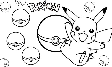 pikachu   pokeball pokemon coloring page  kids