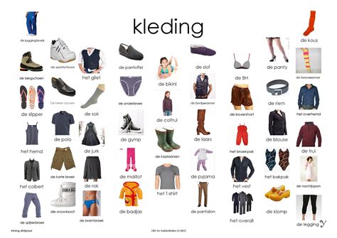 kleding afkijkplaat dutch language learn dutch dutch words