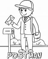 Coloring Postman Professions Pages Sheet Work Printable Children Print Topcoloringpages sketch template