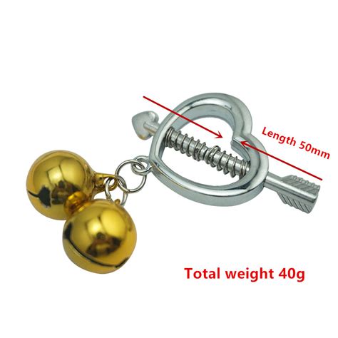 funny steel new metal nipple clamp with bell breast clip
