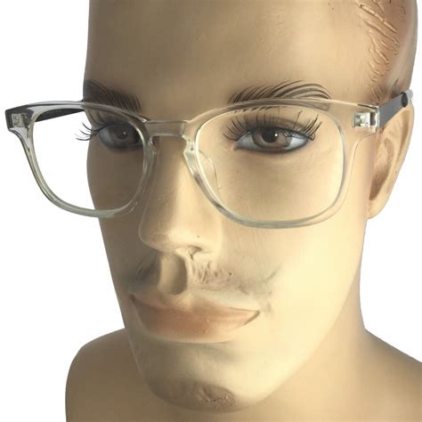 grinderpunch mens computer eyeglasses strain relief blue light blocking clear plastic lens
