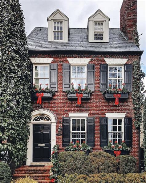 pin  dee  house  home colonial house exteriors brick exterior house red brick house