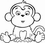 Coloring Monkey Print Pages Baby Cute sketch template