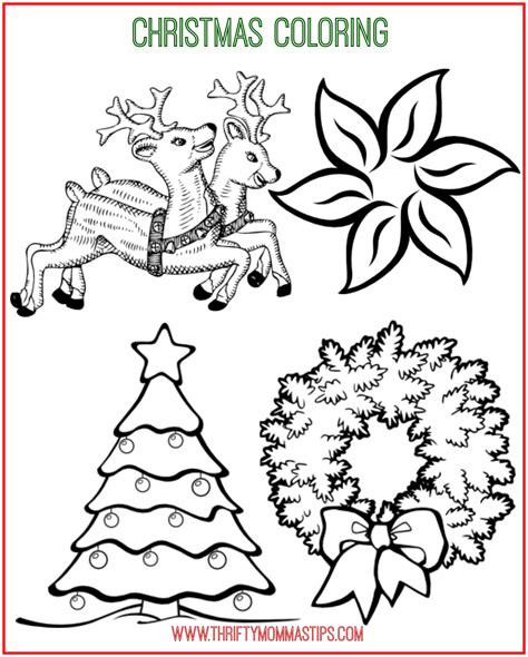 christmas coloring page printables thrifty mommas tips