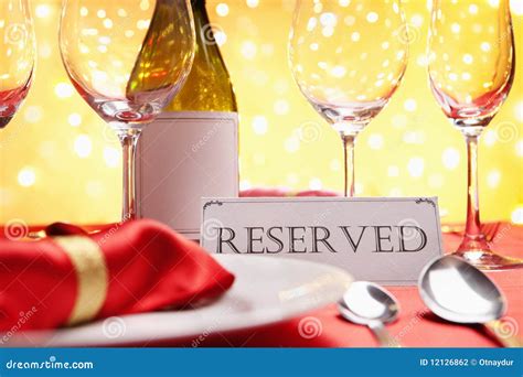 reserved table stock photography image