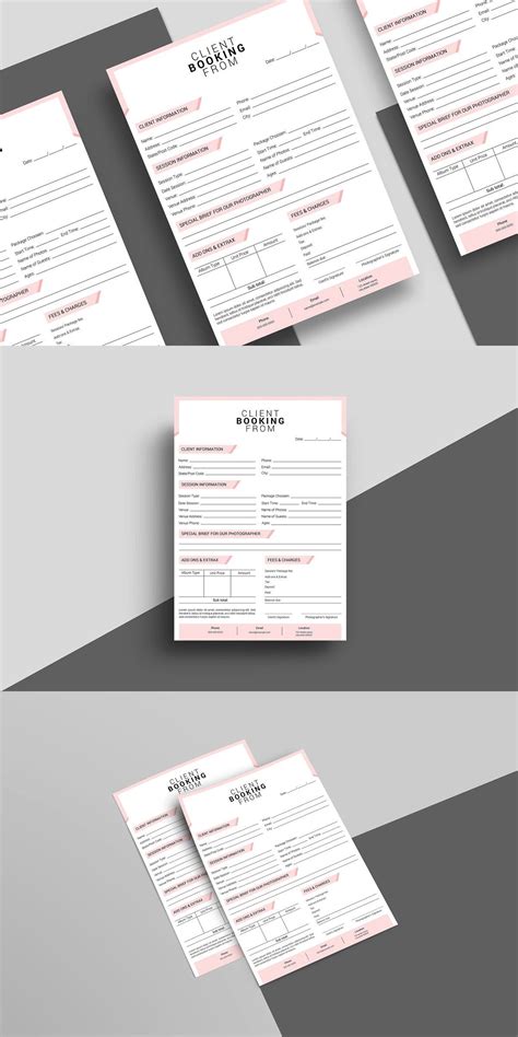 client booking form template stationery templates templates booking