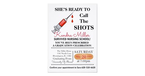 she s ready to call the shots nursing graduation invitation