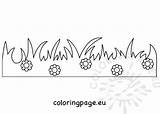 Grass Flowers Template Summer Coloring sketch template