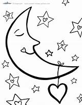 Moon Stars Sun Coloring Pages Getcolorings Col Printable sketch template