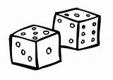 Dice Coloring Clipart Pages Printable Cliparts Colouring Clip Library Yo Edupics sketch template