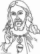 Colorear Cristianos Desenho Desenhar Christian Sagrado Jesús Corazón sketch template