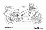 Kawasaki Ausmalbilder Motorrad Zx7r Zx Vektorgrafik Marker Nachzeichnen Inkscape sketch template