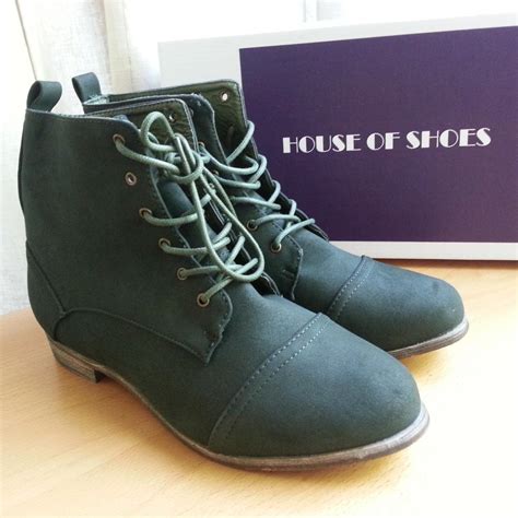 dark green ankle boots size    luulla