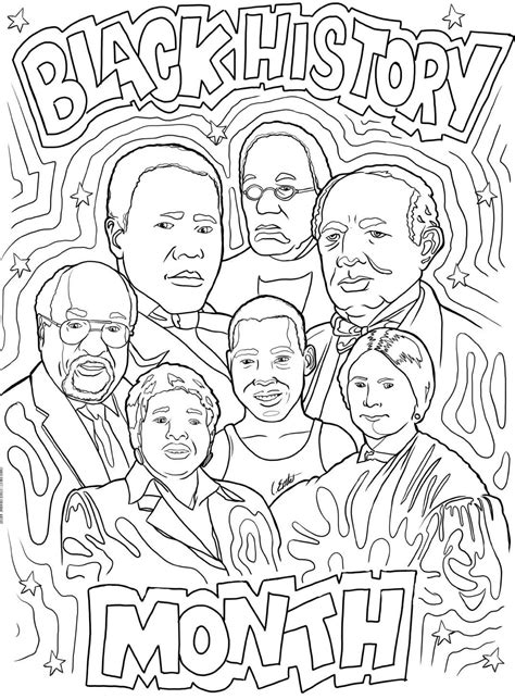 celebrate black history month   coloring page featuring