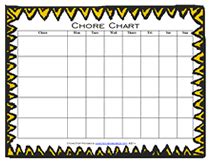 printable chore charts  children